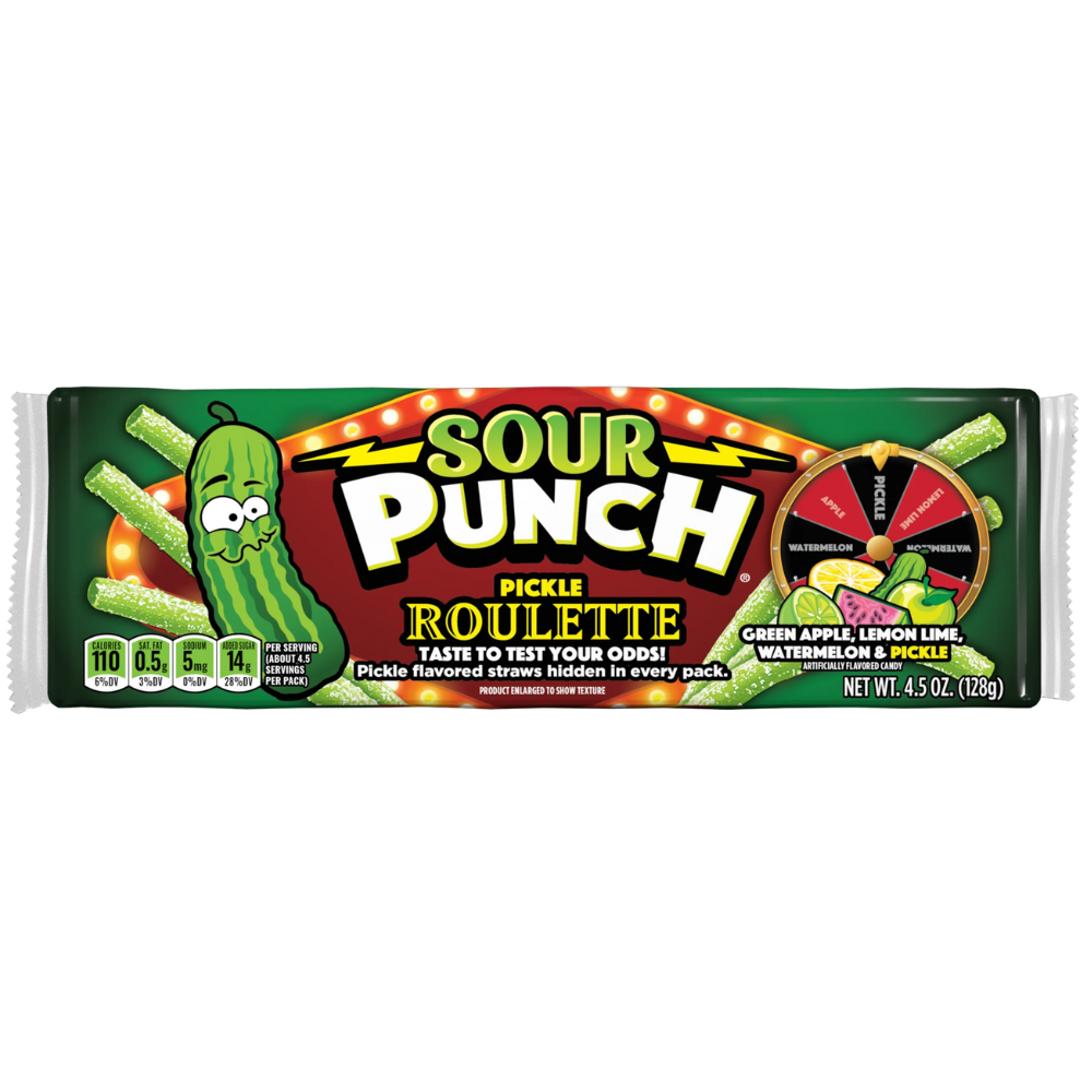 Sour Punch Bites Pickle Roulette Tray 128g - Out of Date